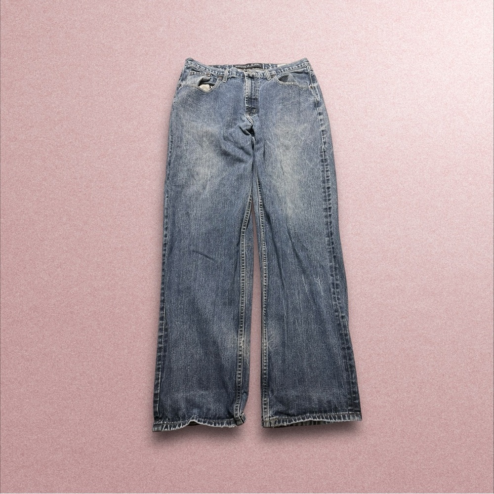 Vtg Nautica Jeans Co Men’s 38x34 Blue Acid Wash straight leg Y2K